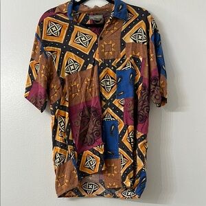 Vintage Multicolor Geometric Men's Shirt